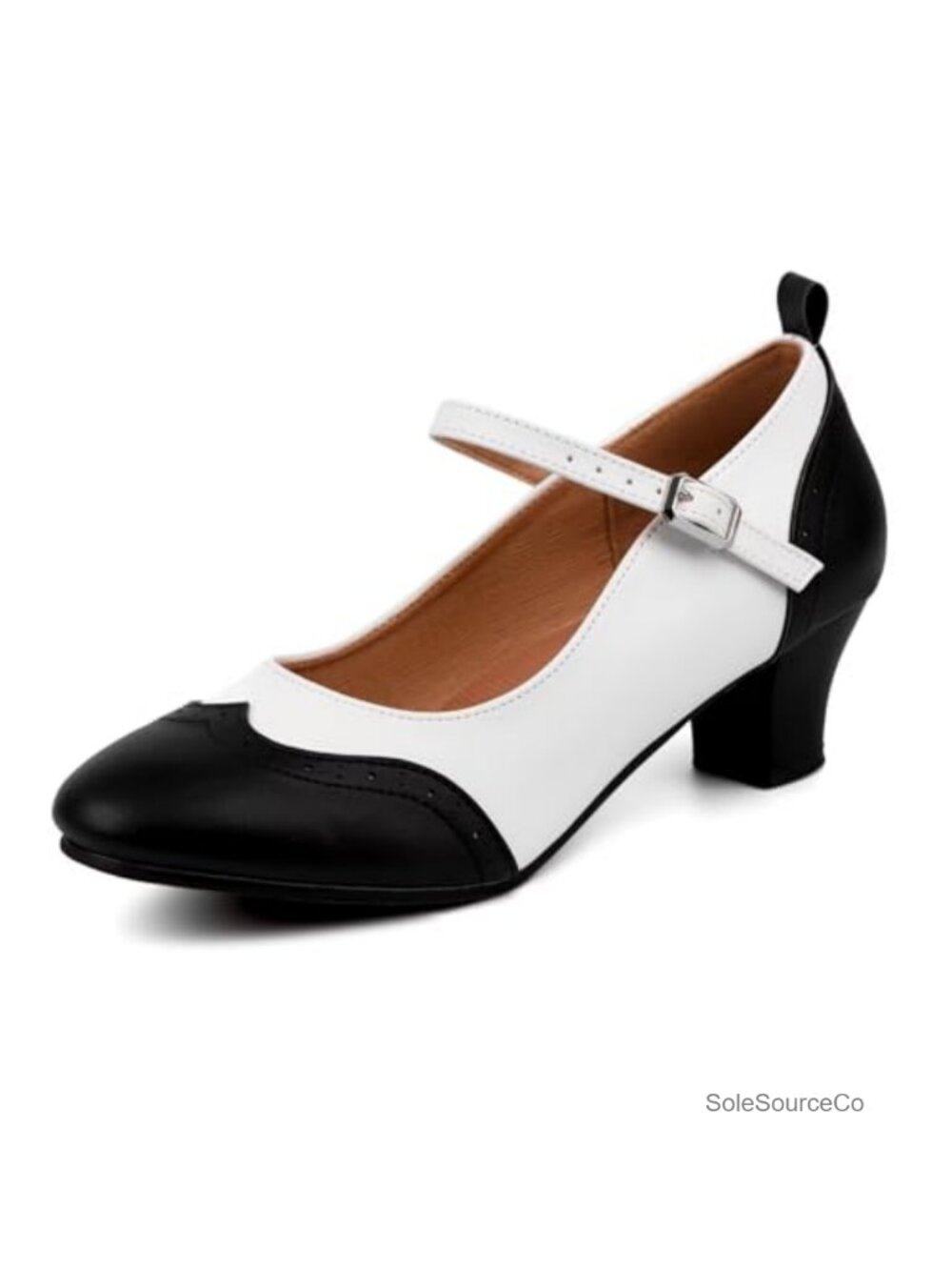 Women's Character Dance Shoes 1.5" Heel Faux Leather Adjustable Strap